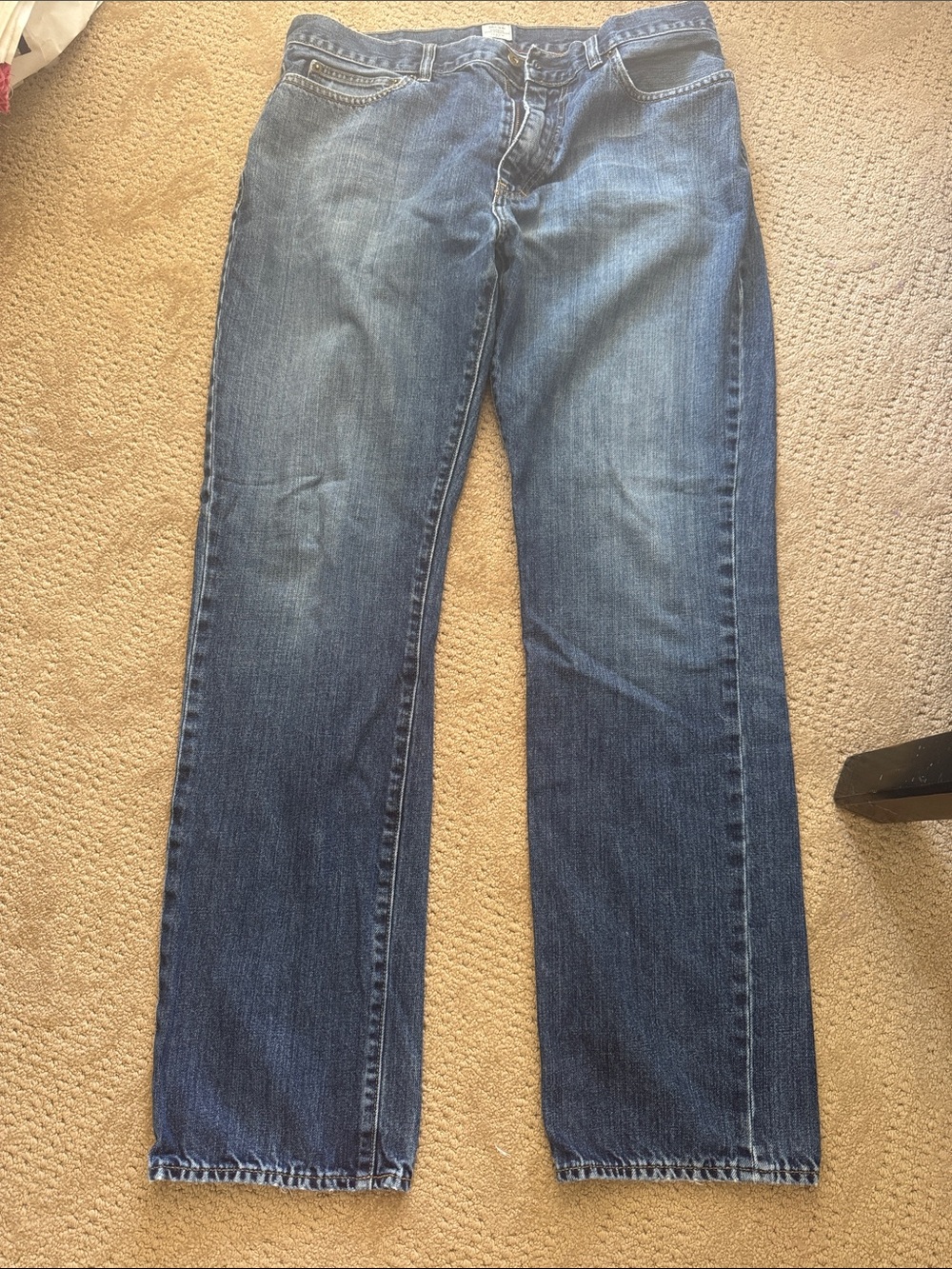 J. Crew Men’s Straight-Leg Jeans in Dark Blue Wash